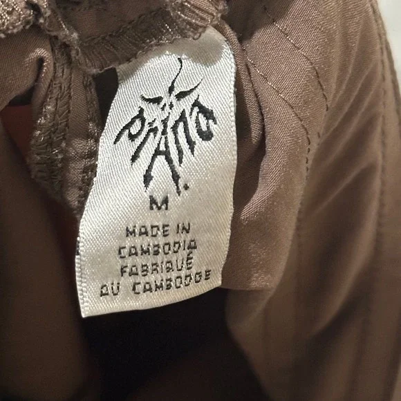 Prana Women's Size M Tan Capri Hiking Outdoor Athletic Shorts Drawstring Pockets - Picture 5 of 8